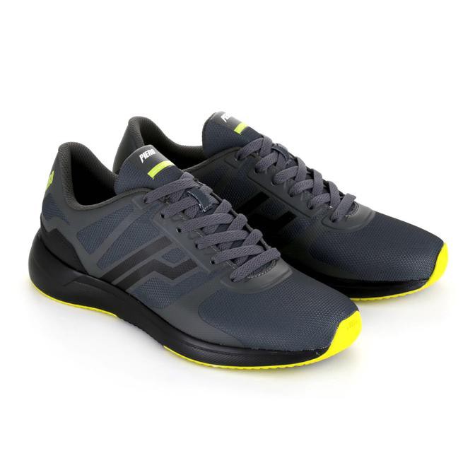 Sepatu Sepatu Running Lari Casual Piero Outrun Grey-Black-Stabilo Original Terbaru