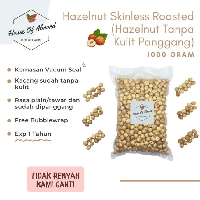 

Kacang Hazelnut Skinless (Tanpa Kulit) Panggang 1kg