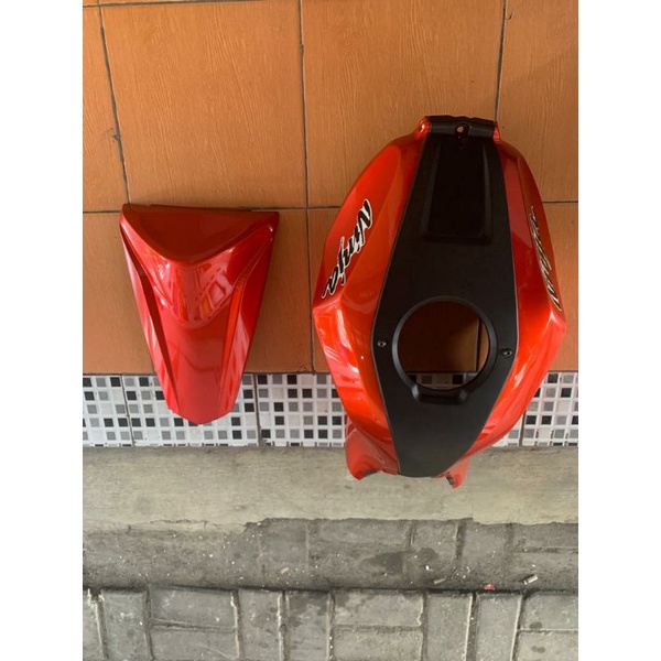 cover tanki dan singleseater ninja rr orange original kawasaki