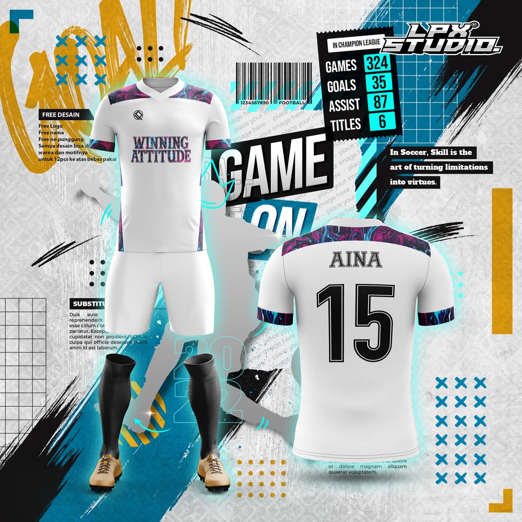 Jersey Futsal Galaxy Shoulder Custom Free Name