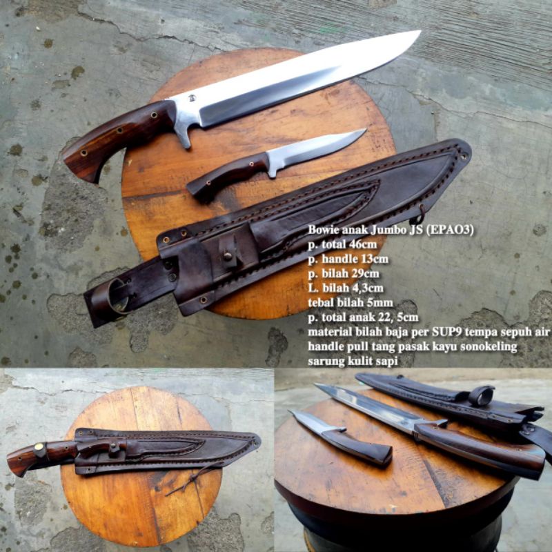 Pisau Bowie jumbo custom survival outdoor dan pisau kecil