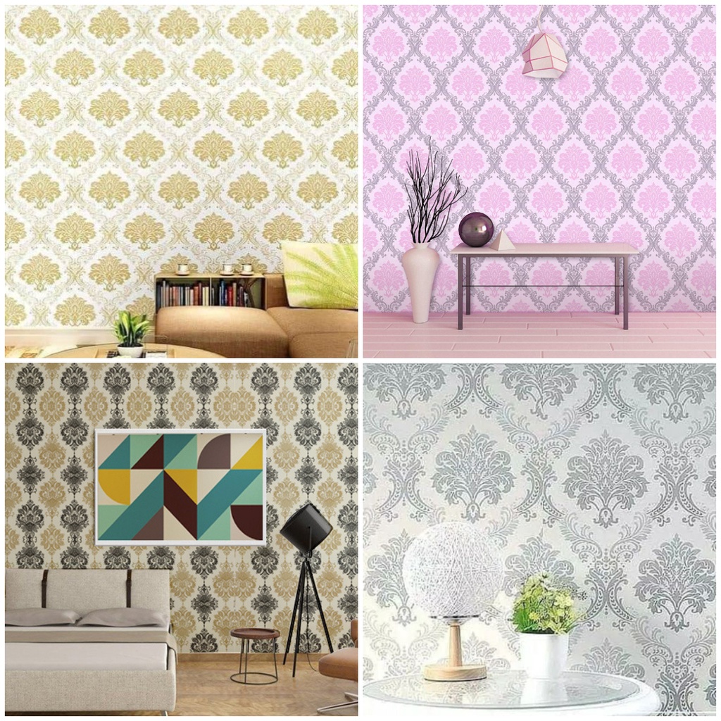 TEMURAH - Wallpaper Dinding Motif Wallpaper Stiker Batik Wallpaper Kamar Tidur Aesthetic Uk 45cmx1m