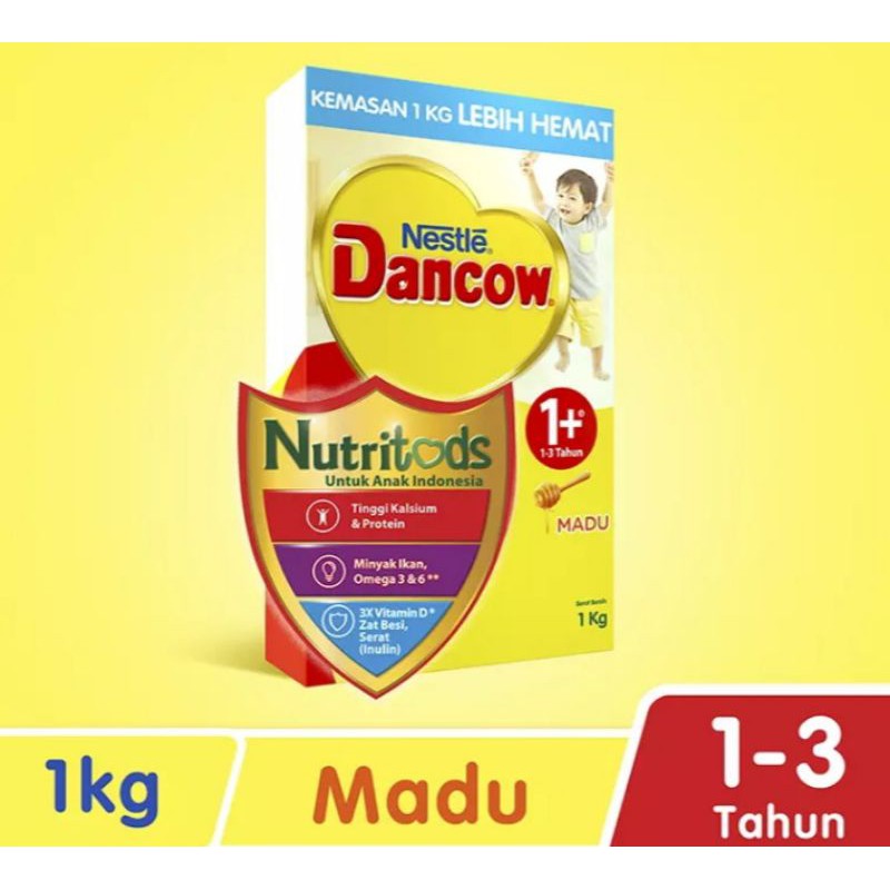 NESTLE DANCOW 1+ Rasa Vanila & Madu 1-3 tahun Box 1000g / 1Kg