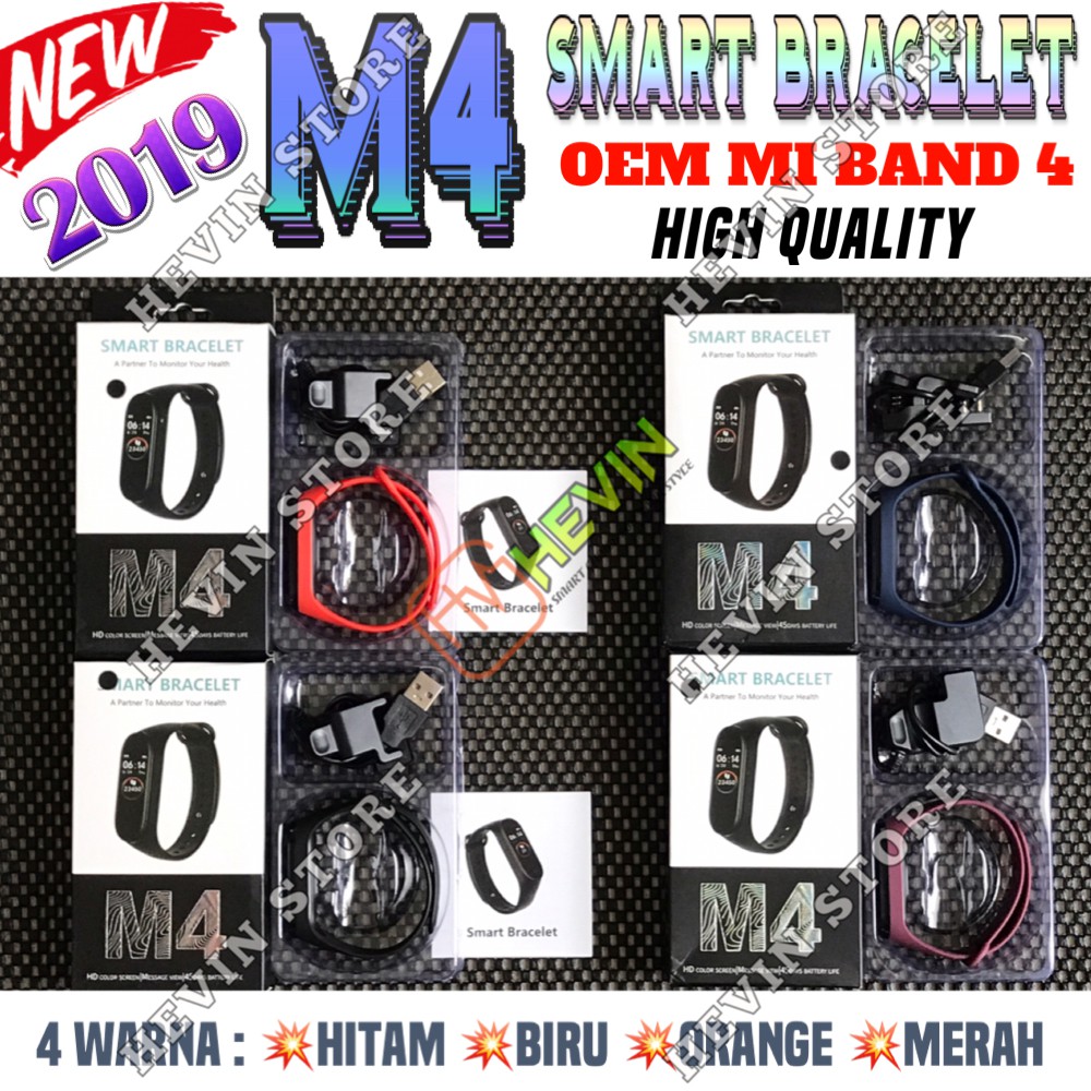 M4 SMART BRACELET NEW VERSION 2019 BLOOD PRESSURE IP67 HD SCREEN