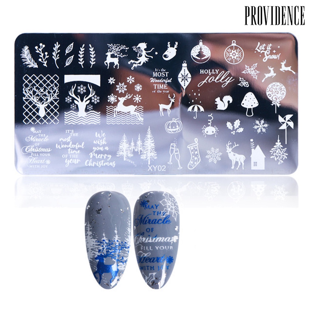 Providence Cetakan Kuku Motif Snowflake Bahan Stainless Steel Untuk Manicure / Nail Art