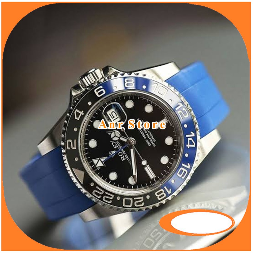 Tali Jam Tangan Rolex Rubber B + Buckle + Obeng Blue Navy Hight Quality 20 mm