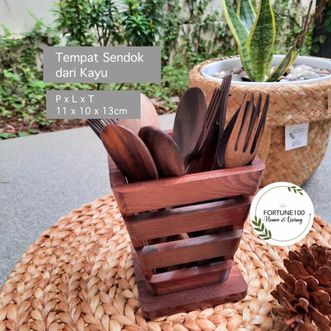 Jual Tempat Sendok Kayu / Tempat Sendok Garpu / Wadah Sendok Garpu