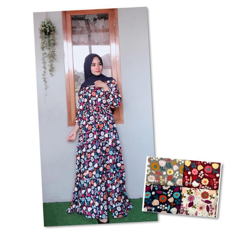 Gamis Motif katun Rayon