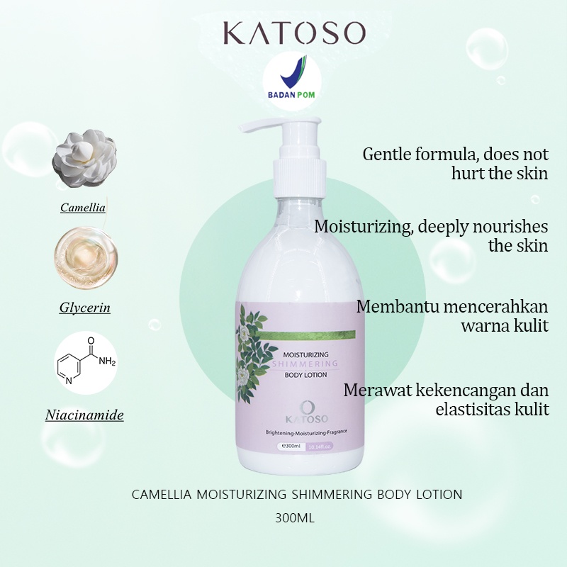 (BPOM) Katoso Camellia Moisturizing Shimmering Body Lotion 300ml