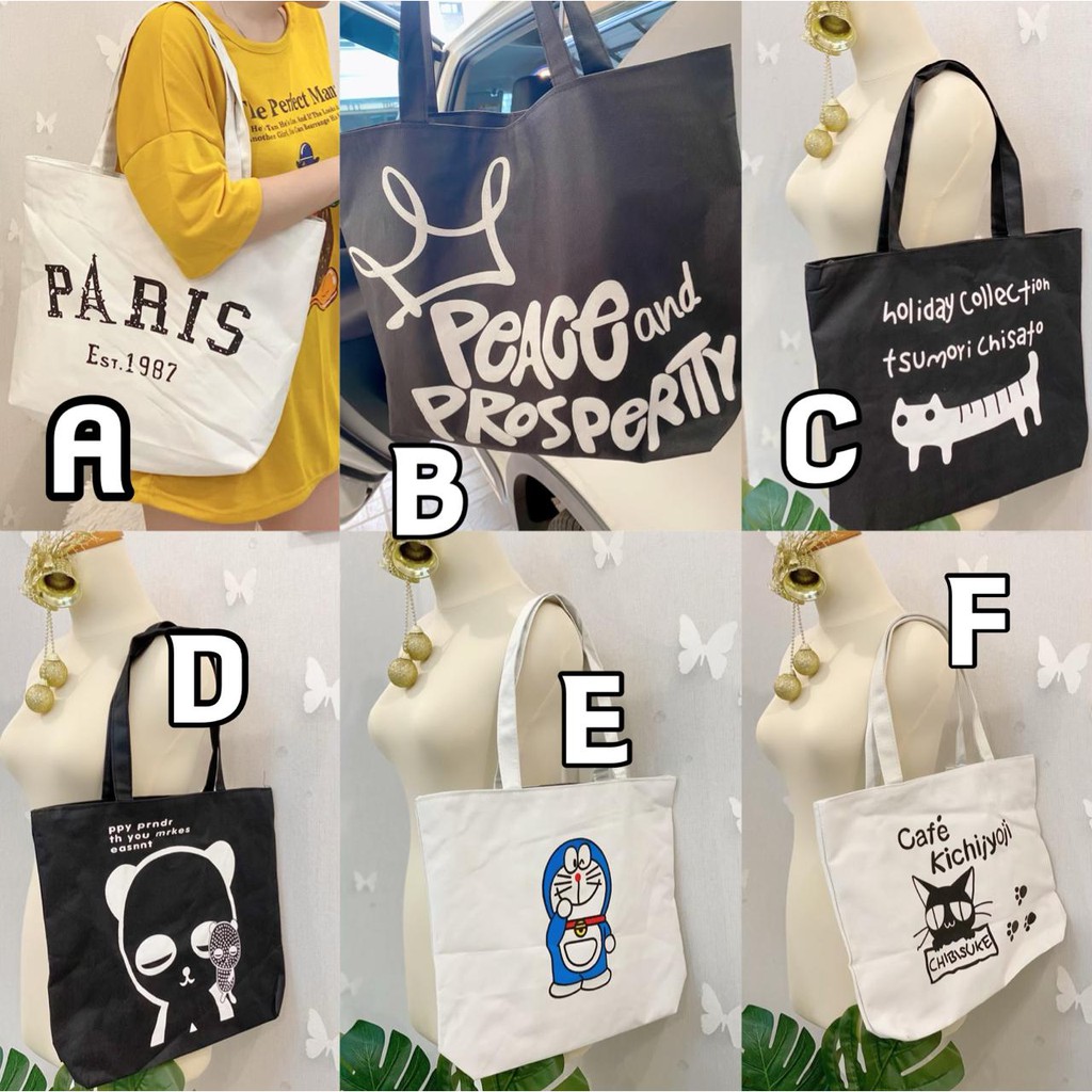 VS BG  - Tas Tote Bag Wanita Simple Elegant Shoulderbag Totebag Import Murah kanvas zipper