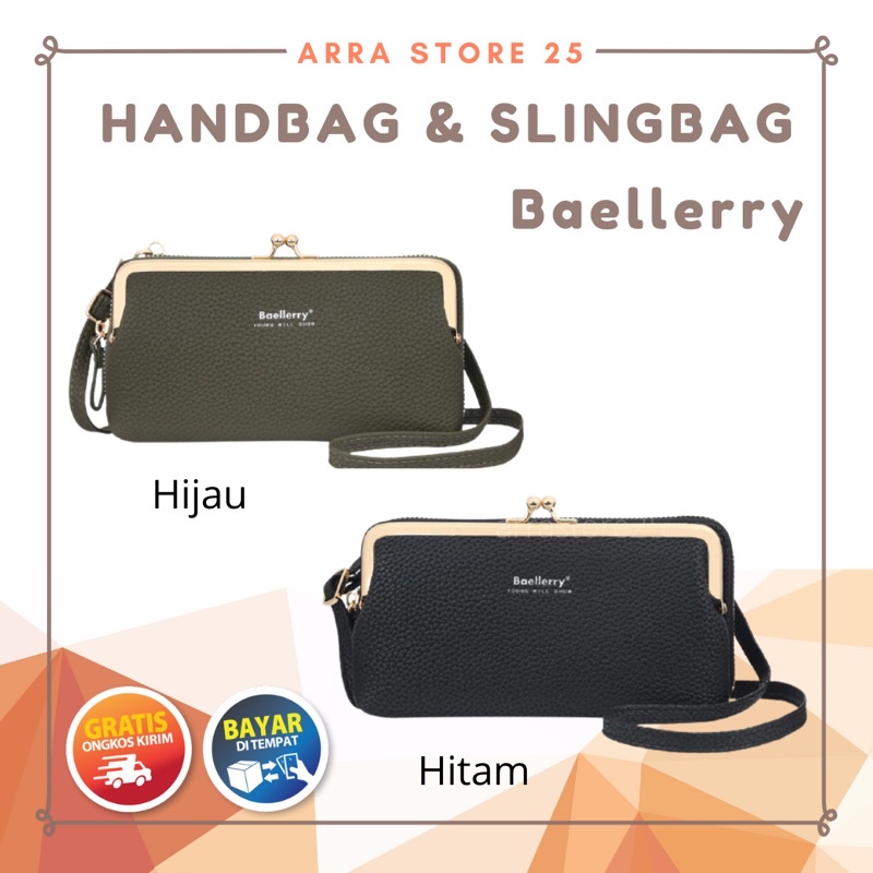 Handbag Slingbag Wanita Import Baellerry 8 Slot Kartu Premium Multifungsi