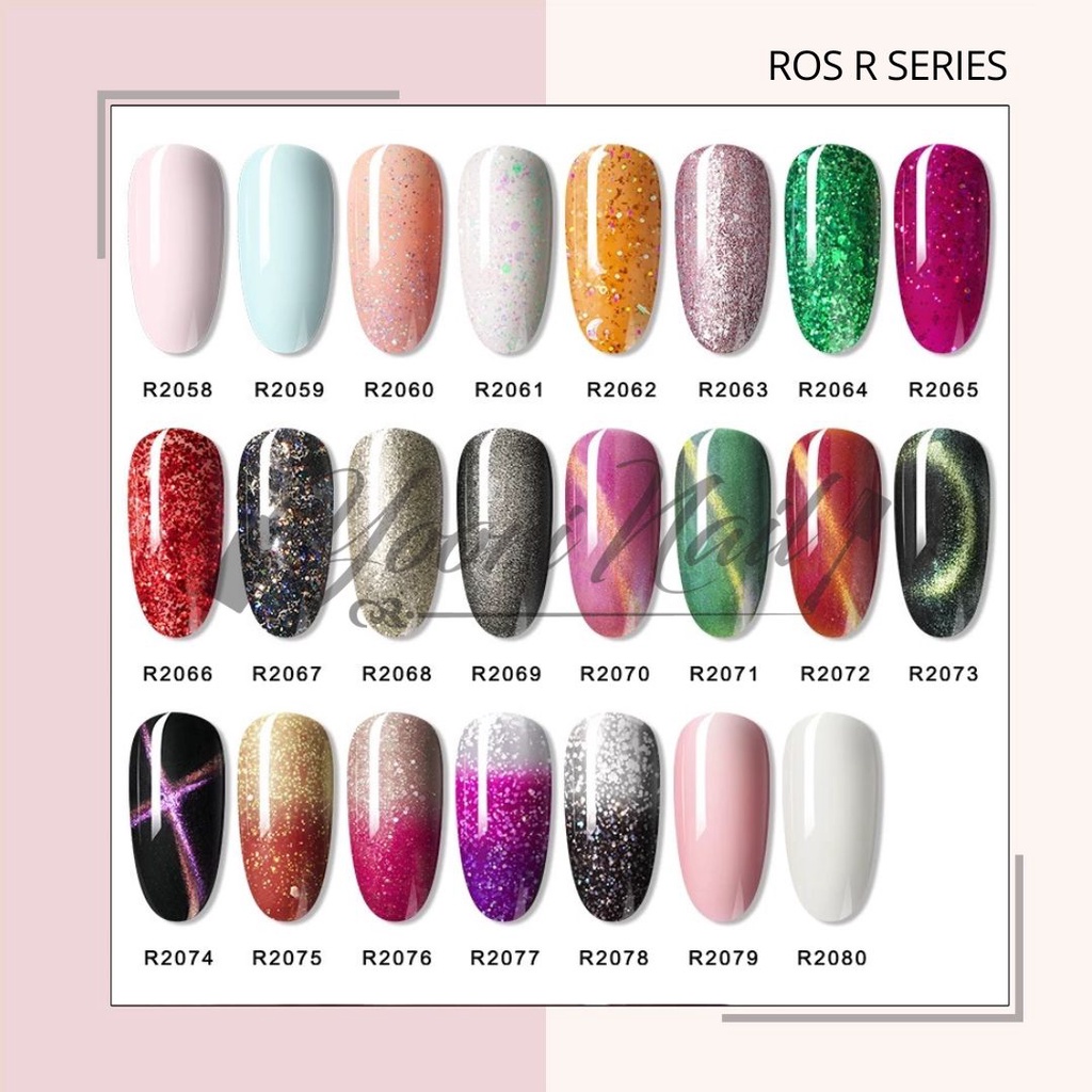 Mini Rosalind R2000 series gel polish 7ml neon glitter kutek gel nail art