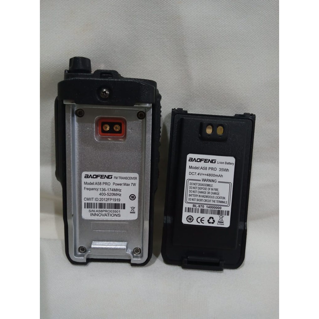 HT Baofeng A58 PRO 7 Watt, Dual Band BF A 58 Waterproof Bofeng VHF UHF UV 4800 mah Battery Bopeng