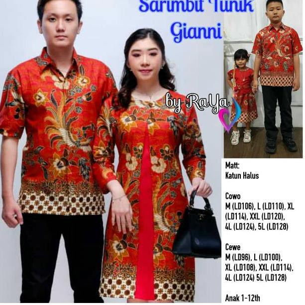 Paling Dicari.. PASTI ORI Couple keluarga sarimbit batik dres GIANNI baju anak cewek anak cowok Hem