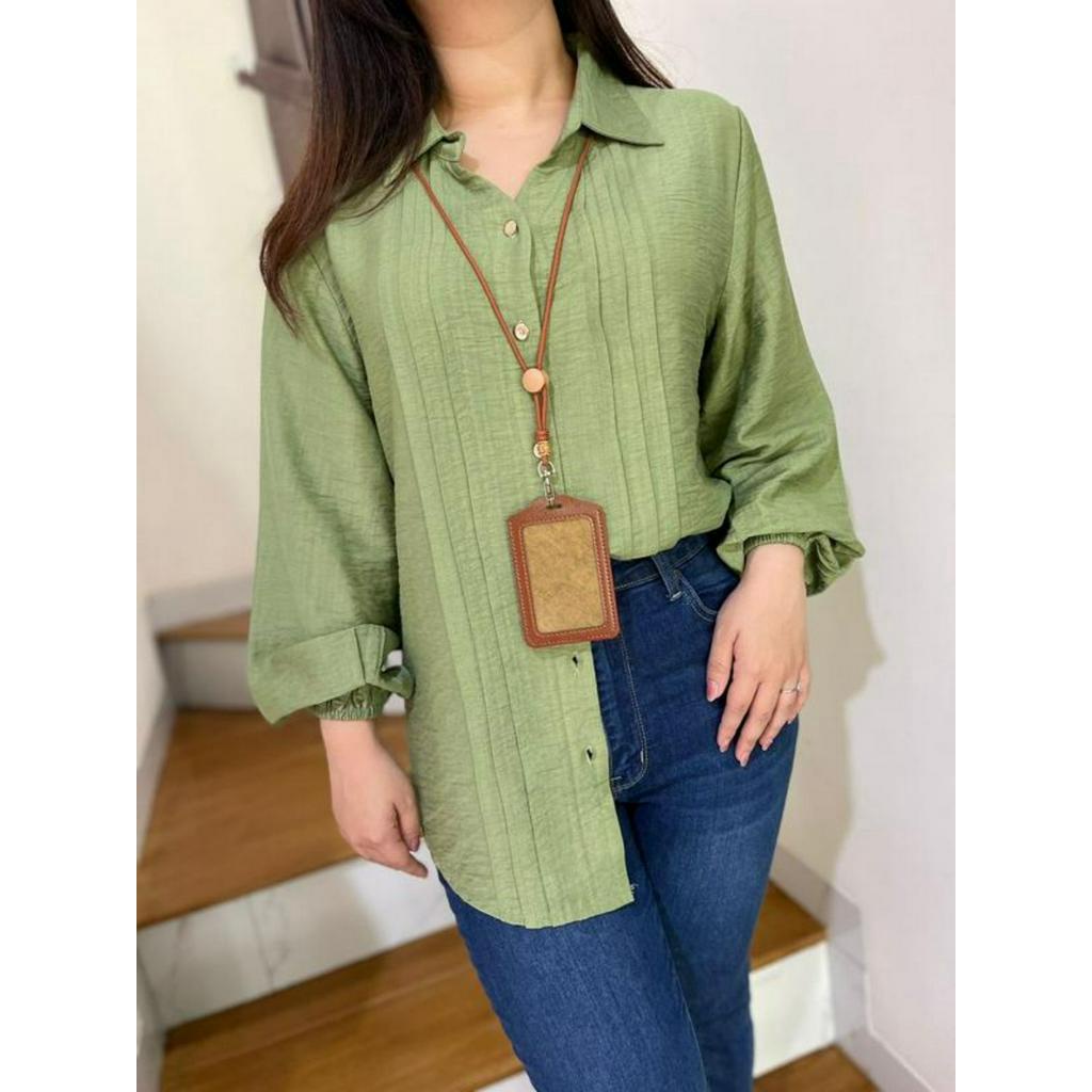 Blouse Kemeja Opnaisel Outfit Idaman Wanita Crinkle Airflow By Diary Fashion