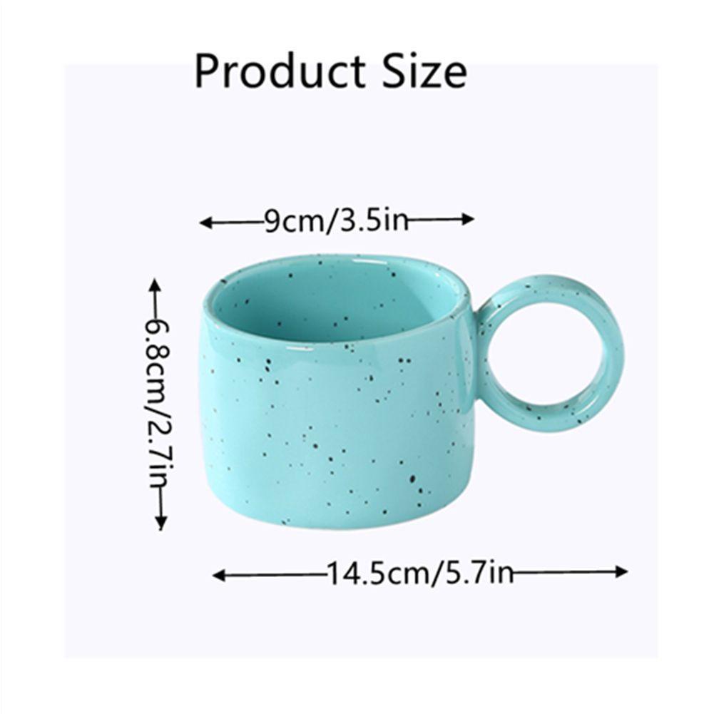 Solighter 300ML Mug Keramik Cangkir Bar Perlengkapan Hadiah Permen Warna 300 ml Couple Handle Cups Milk Cup Sesame Ceramic