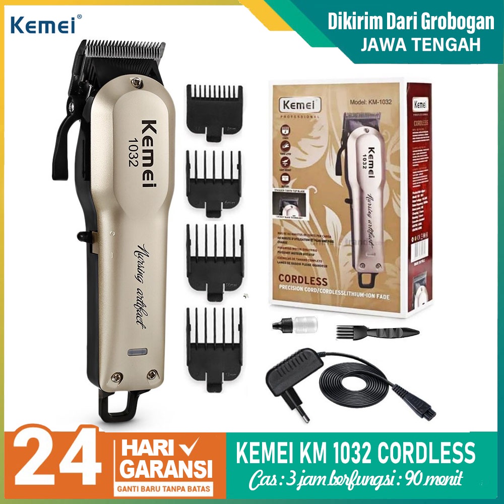 Alat Cukur Rambut Kemei 1032 Mesin Cukur Rambut Rechargeable Lithium KM-1032 / KM1032