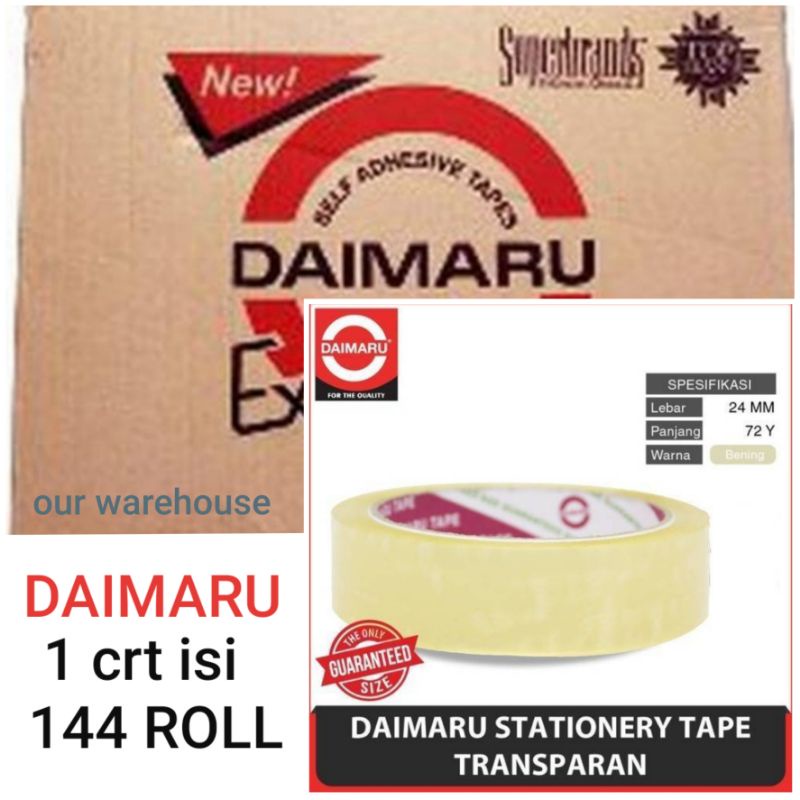 

GOSEND GRAB KARTONAN Selotip Daimaru 1 inch atau Cello Tape 24 mm x 72 Yard
