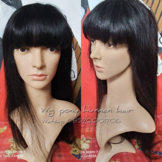 Wig rambut palsu berbahan rambut asli 100%