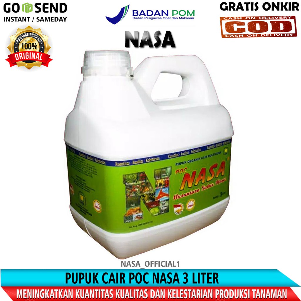 POC NASA 3 LITER - PUPUK NASA-PUPUK ORGANIK CAIR POC NASA 3 LITER