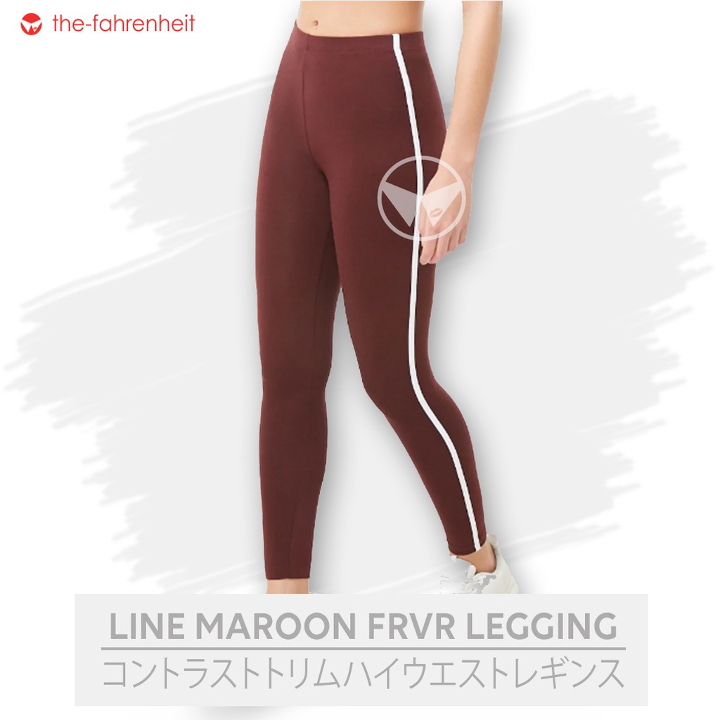 The-Fahrenheit Side Lined Maroon FRVR Legging