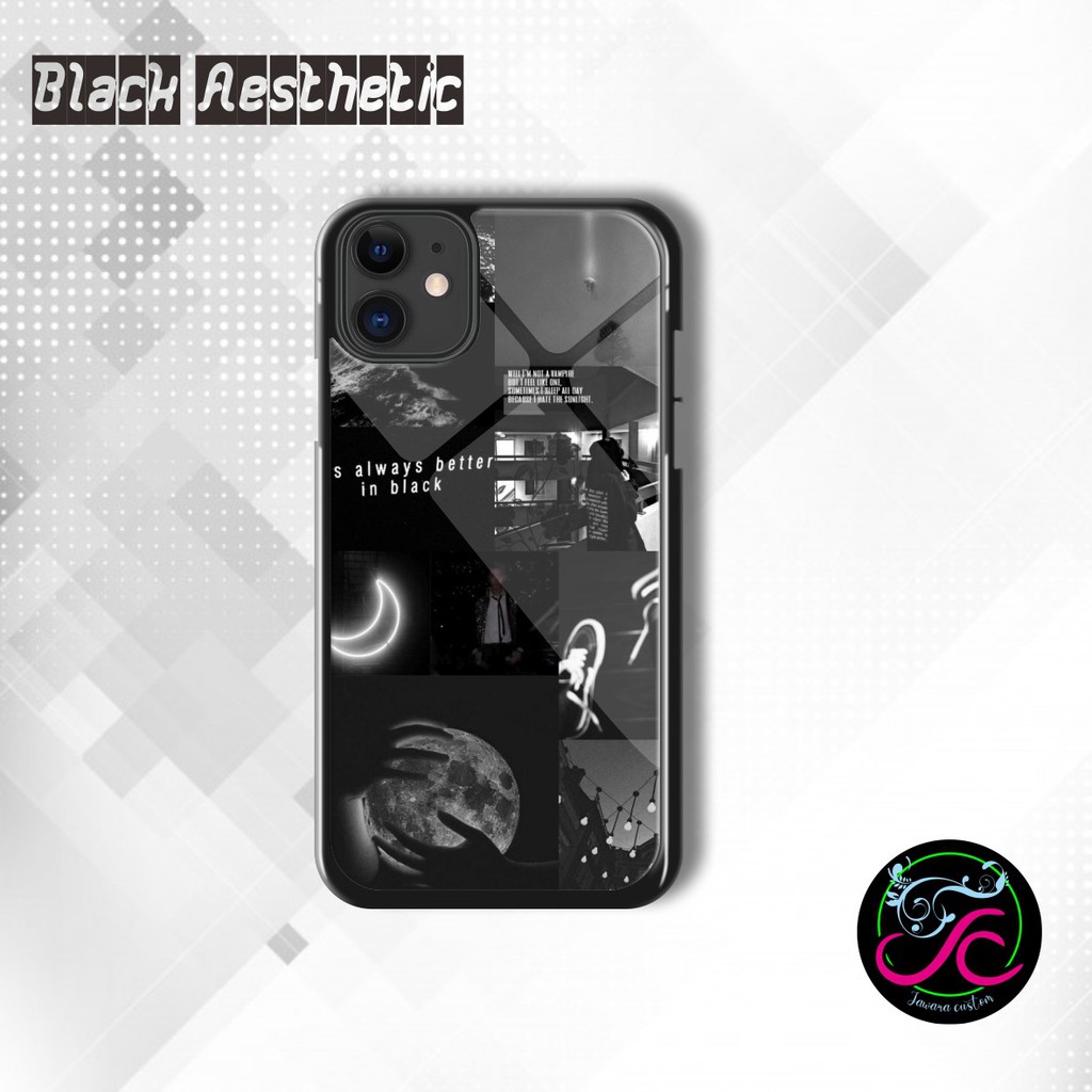 Hardcase 2D Glossy BLACK AESTHETIC Vivo Y53 Y11 Y12 Y15 Y17 Y12s Y19 U3 Y5s U20 Y1s Y20 Y20s JW2601-2