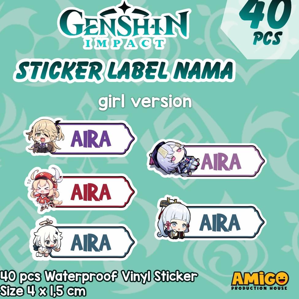 

(HoC➲) Stiker Label Nama Anak Molang Genshin Impact Disney Enchanto Sailor Moon Game Sticker buku sekolah lucu sticker karakter sticker murah |Asli ready