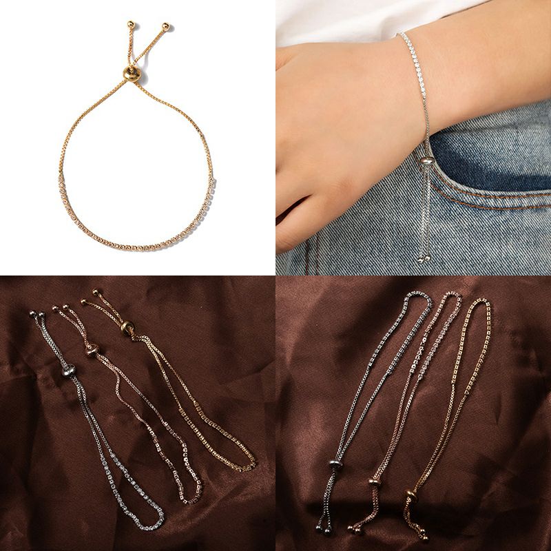 Gelang berlian imitasi lingkaran fashion wanita tangan rantai bracelet gelang serut