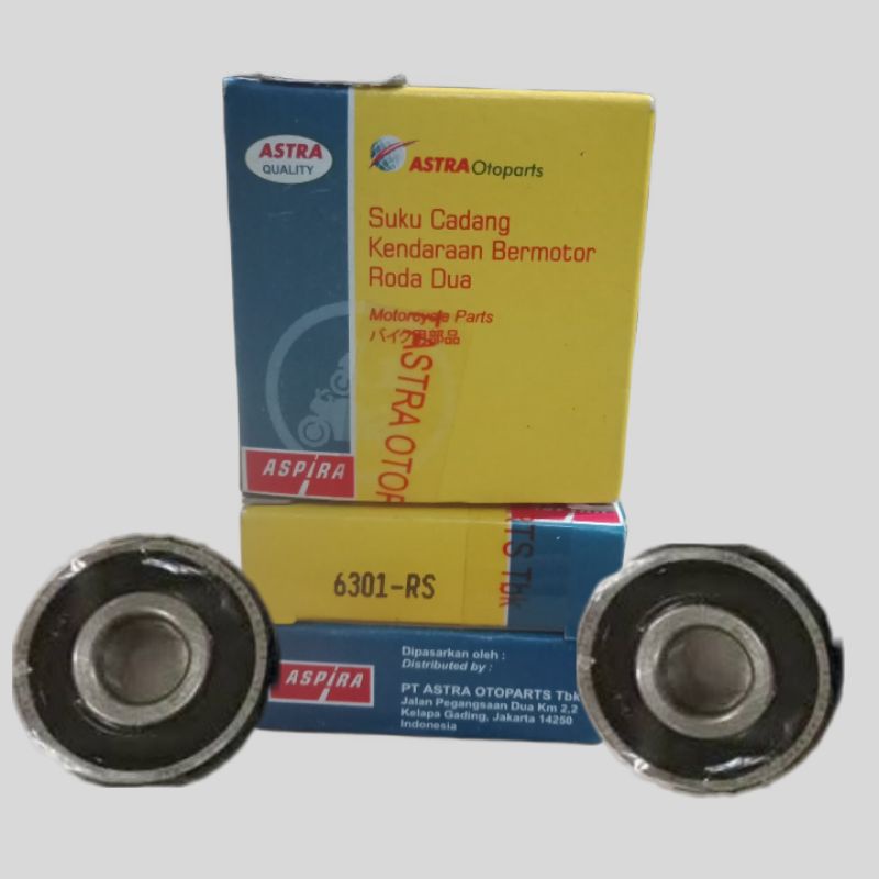 BEARING/LAHER RODA ASPIRA 6301 (TUTUP KARET), ASLI ASPIRA