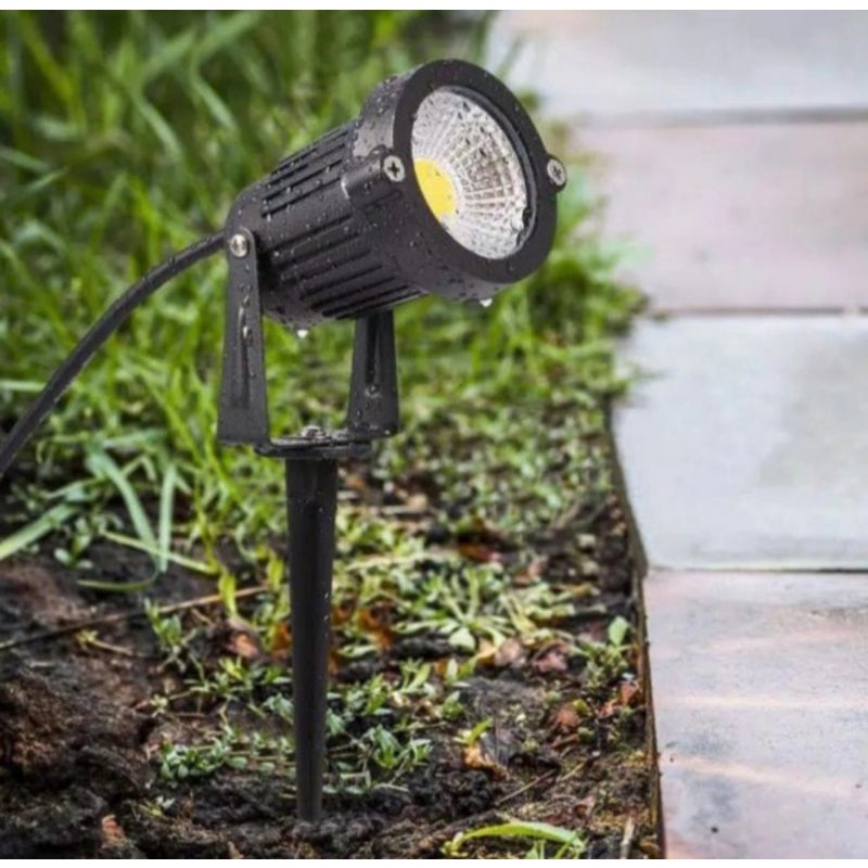 Lampu Sorot Taman Tancap LED COB 7W 220V HENSEKI (White & Warm White)