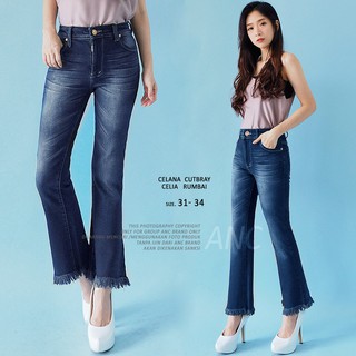  Celana  Jeans Jumbo Wanita Terkini Celana  Cutbray  Celia 