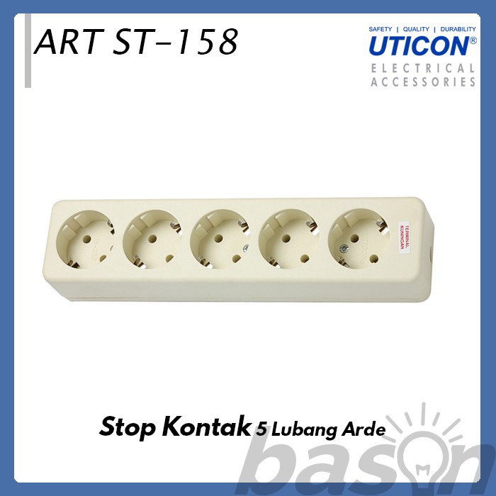 UTICON ST158 Stop Kontak 5 Lubang - TANPA KABEL