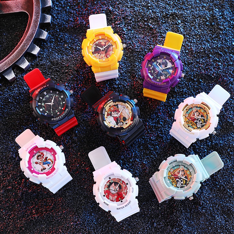 One Piece jam tangan anak laki laki 5 tahun Analog Kid watch Boy Anime Watch Jam Tangan Budak Lelaki Perempuan Kanak Budak Girl Kid Children Luffy