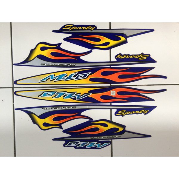Stiker striping Yamaha Mio Sporty 2006 biru