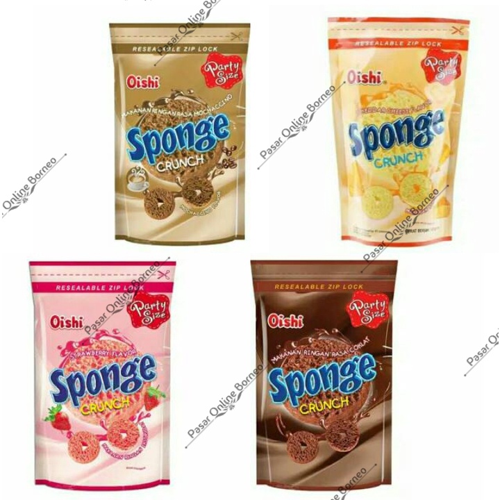 Oishi Sponge 100 Gram Chocolate Stawberry Mocacinno Keju