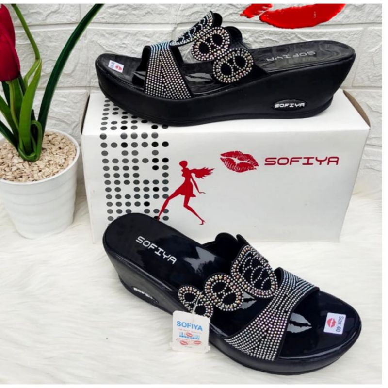 SANDAL WEDGES MODEL CALBI SANDAL WEDGES WANITA BLINK TERBARU GROSIRAN