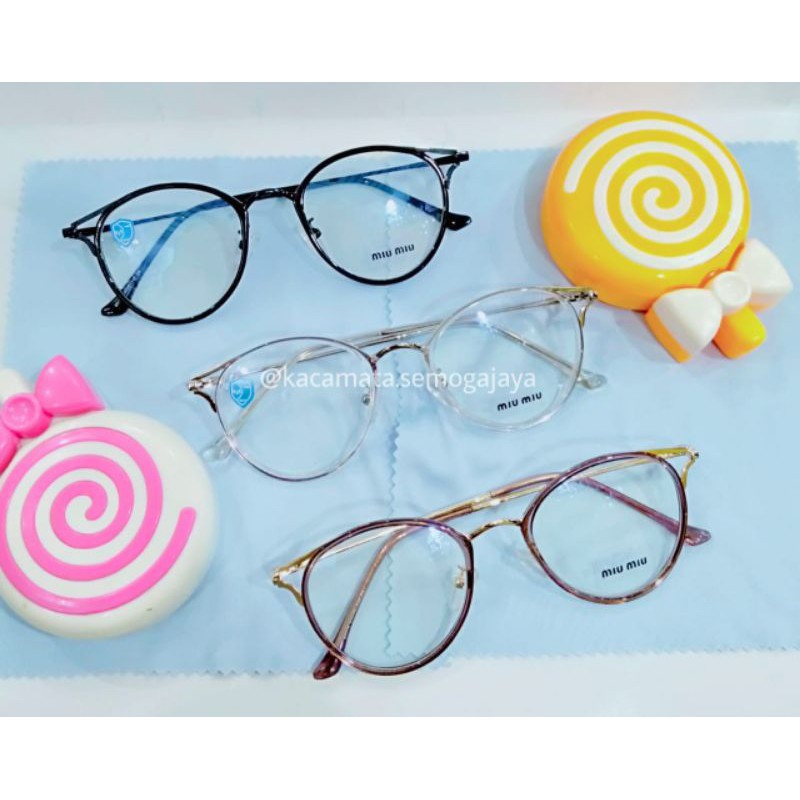 Frame MiuMiu + Lensa Antiradiasi normal / bluecromic