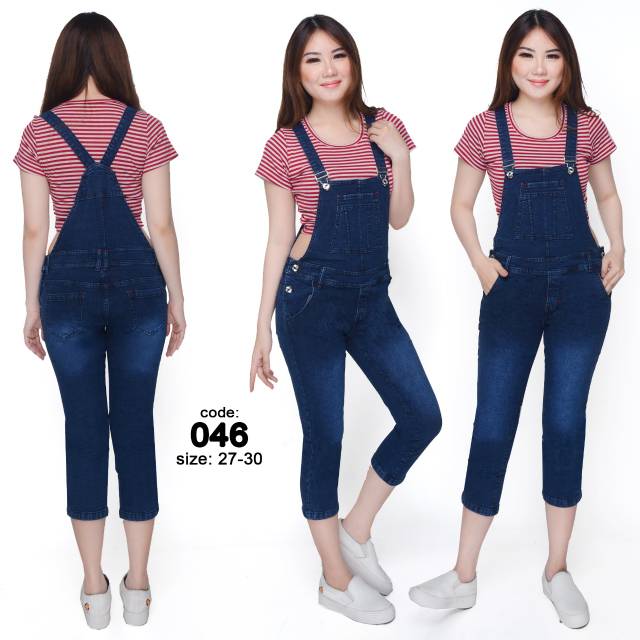 DricoJeans baju  kodok  overall jumpsuit wanita  jeans 046 