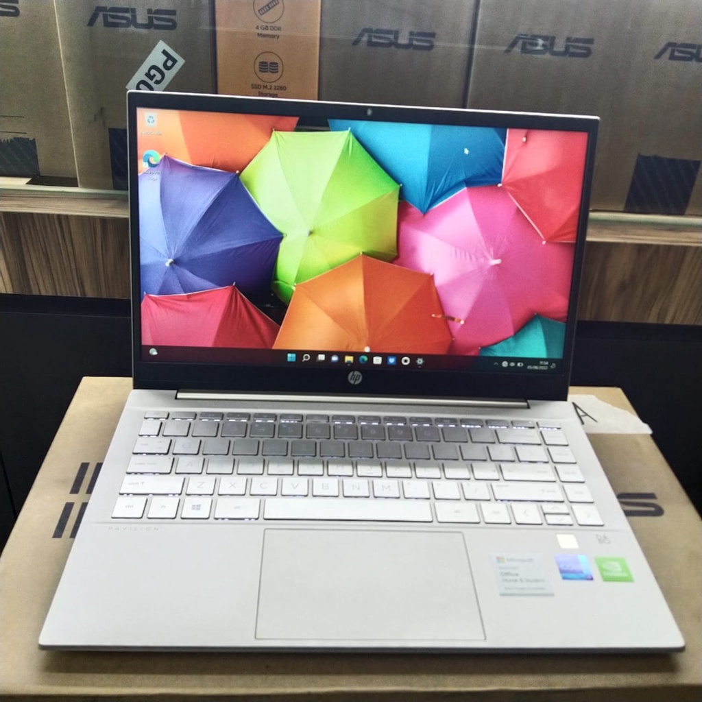 LAPTOP LEPTOP EDITING GAMING DESAIN programmer hp pavilion 14-dv0068tx core i7 corei7 gen11 SSD 512 gb 512GB RAM 16GB 16 ram16g VGA MX450 2GB-Gold BEKLIT BACKLIT Backlight