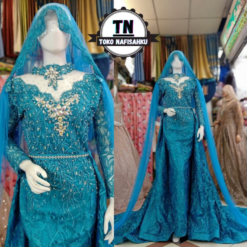 GAUN PENGANTIN SLIM MEWAH | GAUN PENGANTIN MUSLIM | BAJU PENGANTIN MODERN | BUSANA PENGANTIN