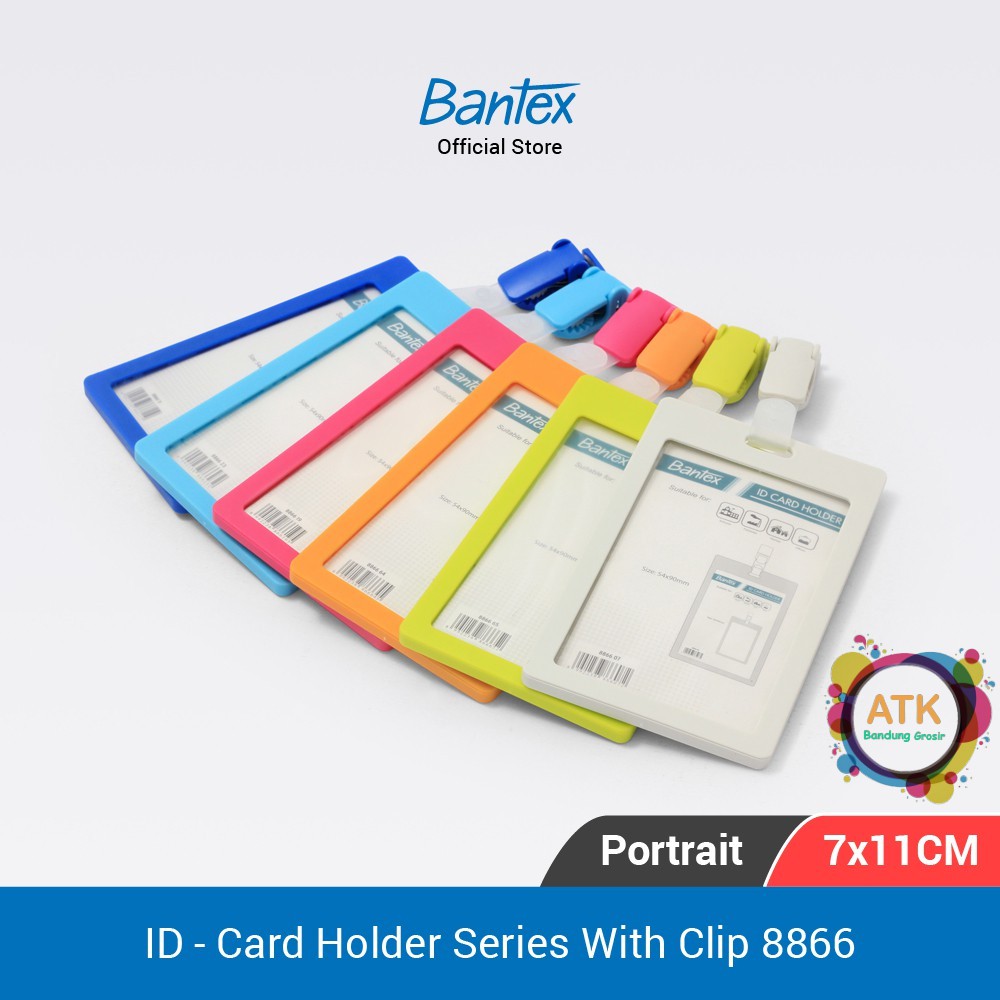 CARD HOLDER / Name Tag BANTEX 8866 ID 6 VARIASI WARNA Putih Orange Biru