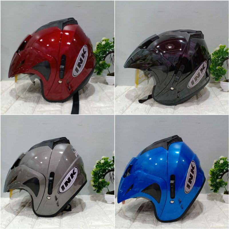 Helm INK SUPERCOPY Centro dan Double Visor Kaca Hitam Busa Tebal-5