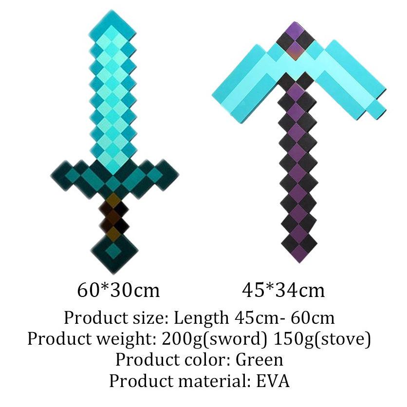 Toy Mainan Pedang Minecraft Sword Bahan Eva Mine Craft Creeper Diamond Pickaxe Untuk Hadiah Ulang An