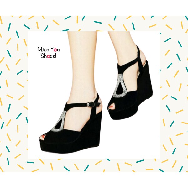 Sandal wanita wedges casual terbaru shoes cewek -- SANDAL WANITA TALI BELAKANG