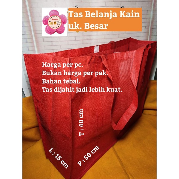 

Tas Kantong Kain Belanja Tebal Besar Souvenir Shopping Bag Merah
