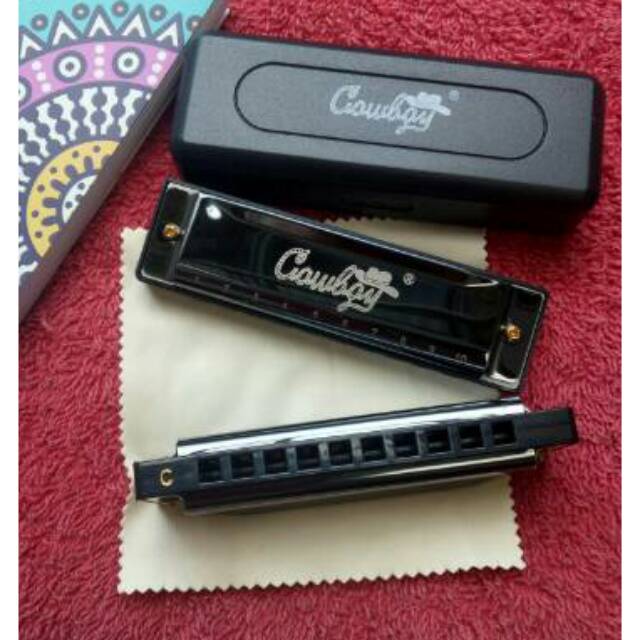 Harmonica 10 hole alat musik tiup harmonika merk cowboy