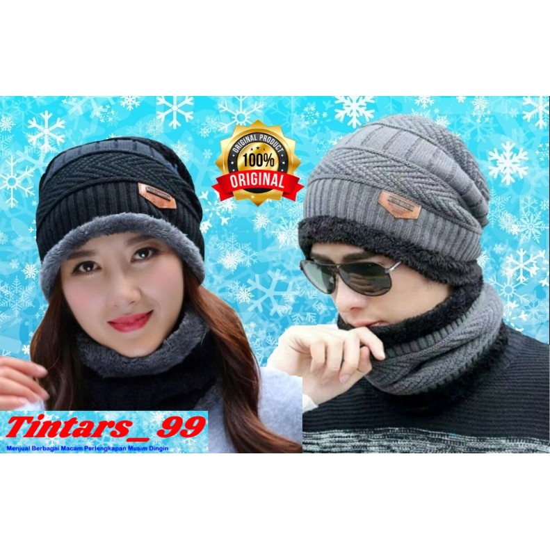 Topi Kupluk Dan Syal Set Rajut Winter Musim Dingin Untuk Topi Kupluk Dan Syal Set Rajut Winter Musim Dingin Untuk