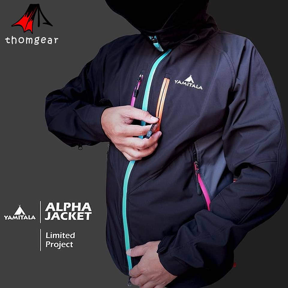 Yamitala Jaket Gunung Soft Shell Alpha Jacket Olahraga Breathable Hodei Bersepeda Windrunner Windproof Sepeda Hiking Gunung Pria Wanita Water Resistant Thomgear Krucil Probolinggo