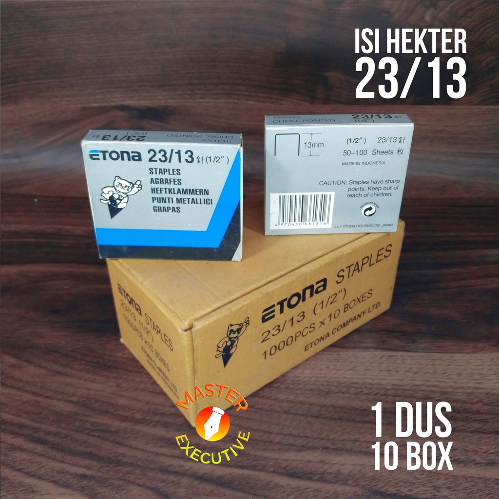 [Dus - 10 Box] Etona 23/13 - 1/2 &quot; Isi Staples - Hekter Stapler Jilid