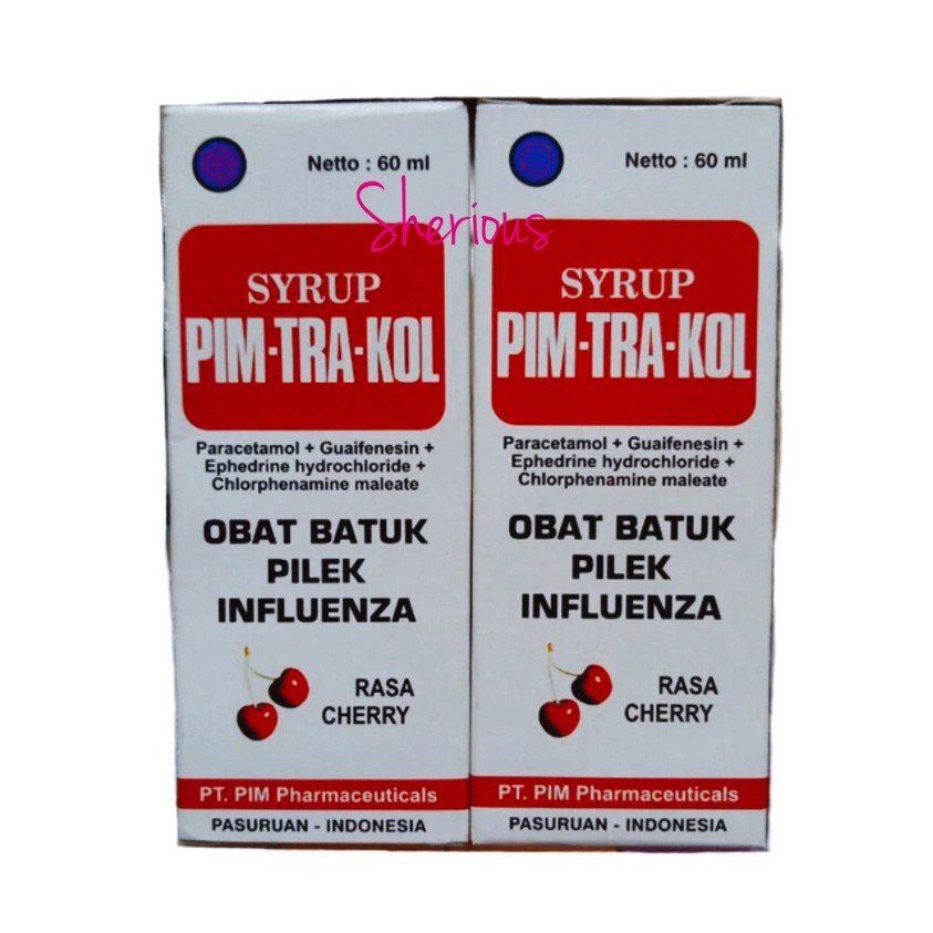 Syrup Pim-Tra-Kol Obat Batuk, Pilek, Influenza -Obat Sirup Rasa Cherry
